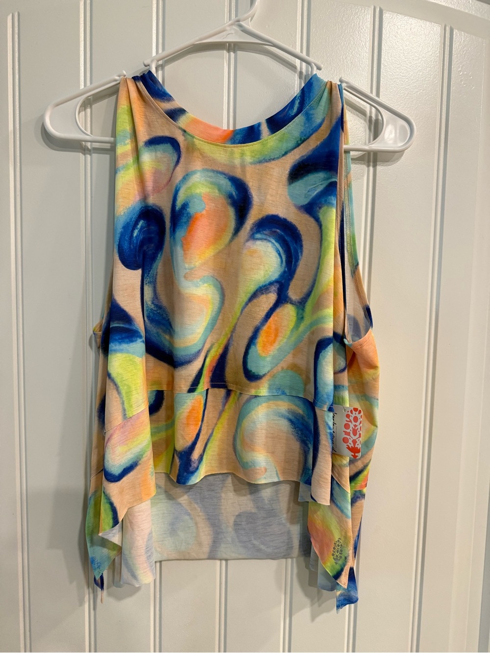 FP Movement by Free People Multicolor Swirl Tank Top - Blue, Peach, Lime